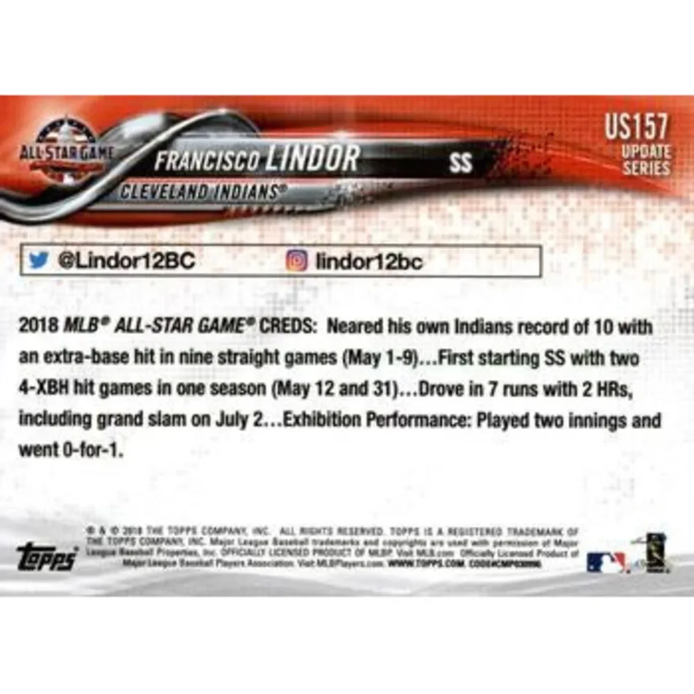 2018 Topps Update Francisco Lindor ASG #US157 Cleveland Indians